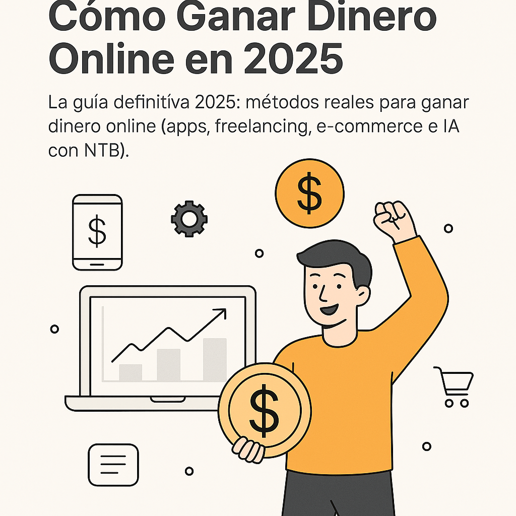 Portada de Cómo ganar dinero online en 2025: mejores métodos y guía completa